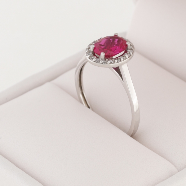 Solitario Oro Blanco y Zirconia