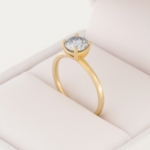 Solitario de oro amarillo 14k y moissanite size 7 código sam1420 us550 certificado Gra200119019 corte redondo